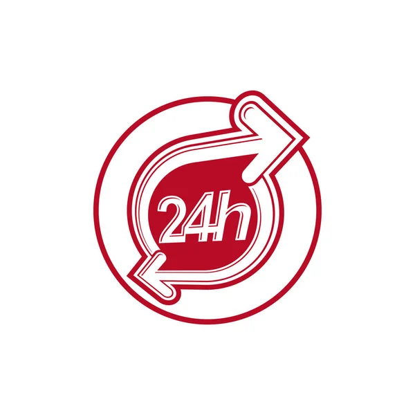 24 hours service icon — Stock Vector