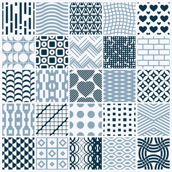 Geometric shapes seamless patterns set — Stock Vector