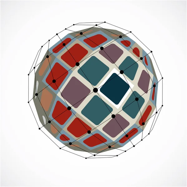 Abstracte 3d geometrische wereldbol vorm — Stockvector