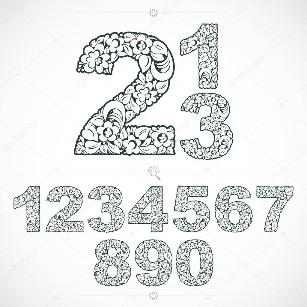 Floral numerals, numbers ser