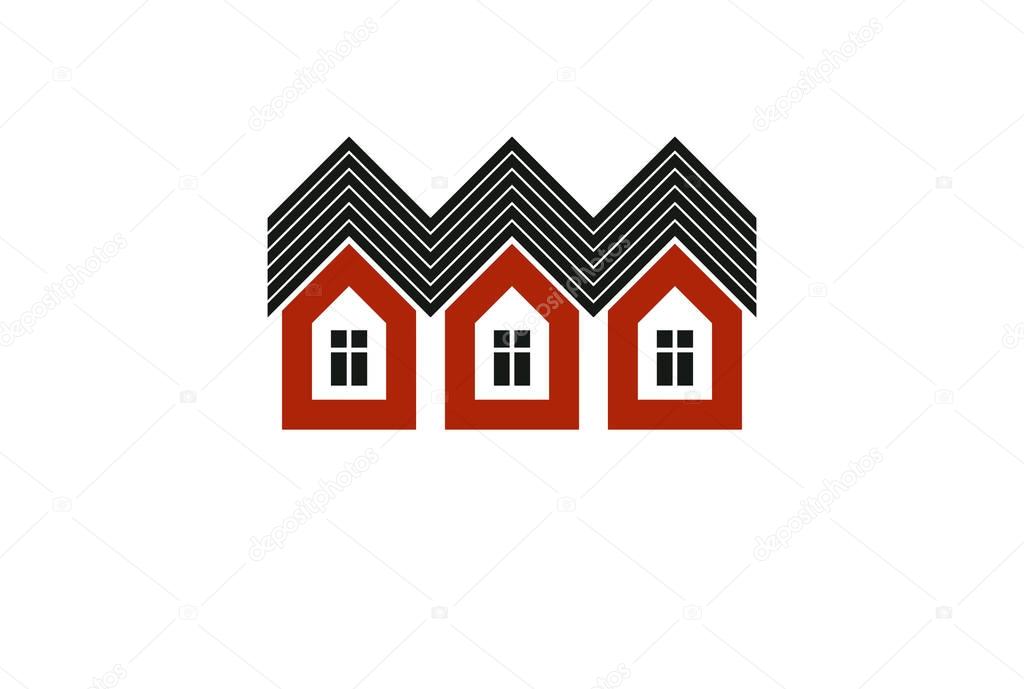 Abstract simple country houses vector illustration, homes