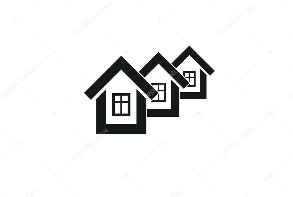 Abstract simple country houses vector illustration, homes