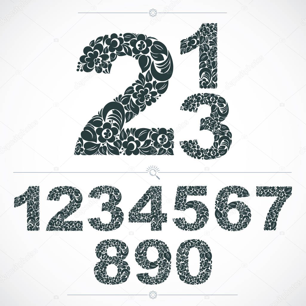 Floral numerals, numbers ser