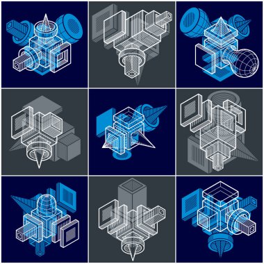 soyut geometrik şekiller kümesi