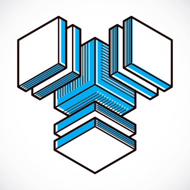 Soyut izometrik boyutlu şekli.