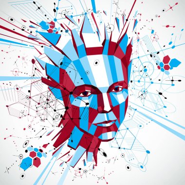 soyut geometrik insan yüzü