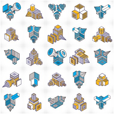 Soyut geometrik şekiller mühendislik ayarla 