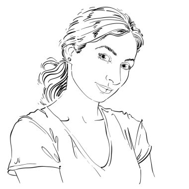 romantik kadın portresi kroki