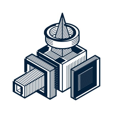 soyut geometrik boyutlu şekli.