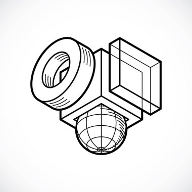 soyut geometrik boyutlu şekli.