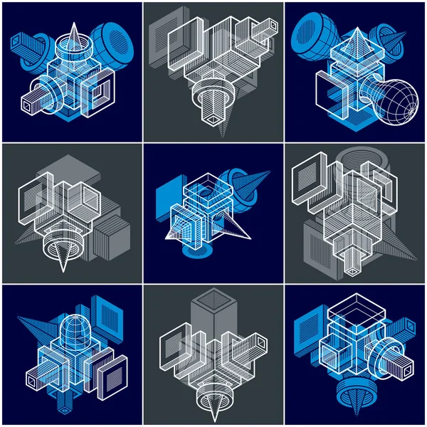 soyut geometrik şekiller kümesi