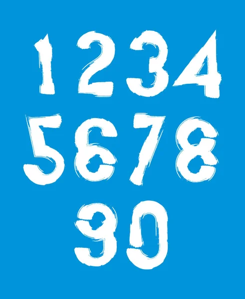 Numéros de brosse à encre fixés — Image vectorielle