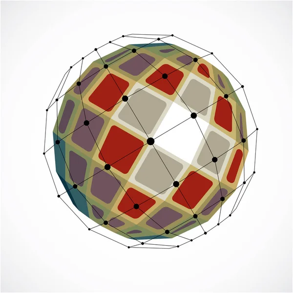 Abstracte 3d geometrische wereldbol vorm — Stockvector