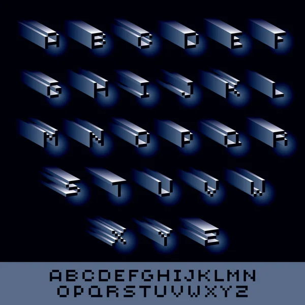 Pixel-Zeichensatz — Stockvektor
