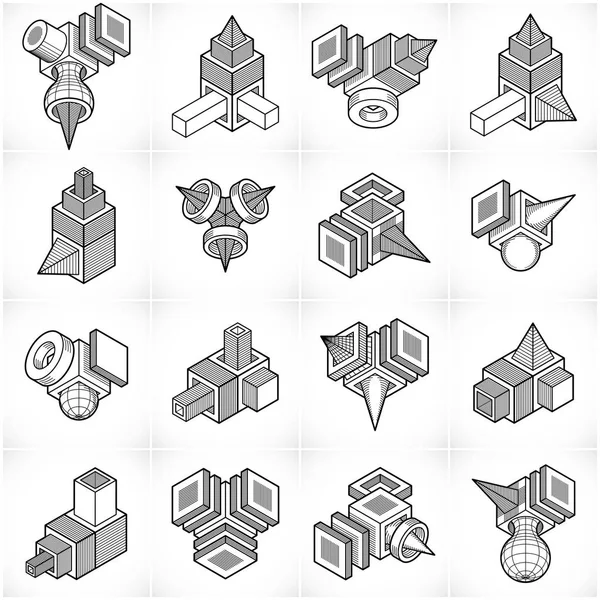 Engenharia conjunto de formas geométricas abstratas —  Vetores de Stock