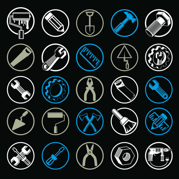 repair tools icons set