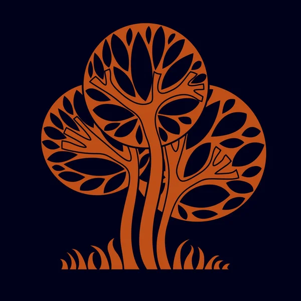 Kunstnerisk træ, økologi symbol – Stock-vektor