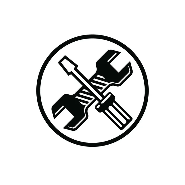 Screwdriver and wrench tools logo — Stock Vector