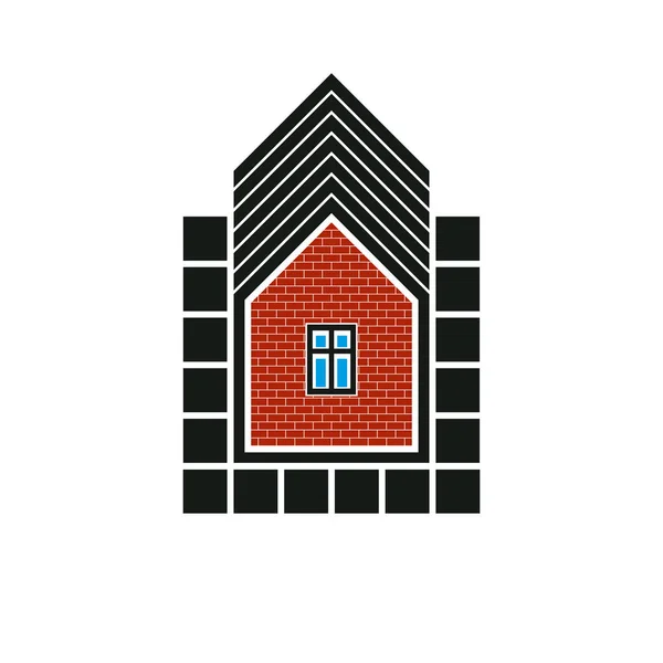 Hus, fastigheter ikonen logotyp — Stock vektor