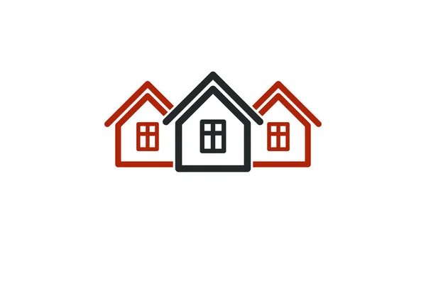 Casas, casas logo — Archivo Imágenes Vectoriales