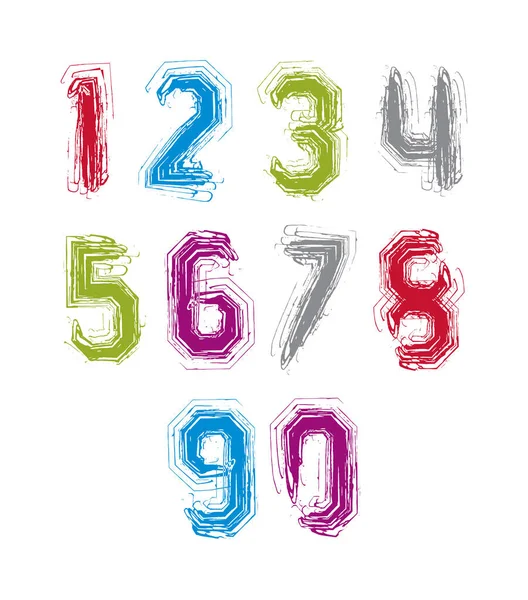 Colorful abstract stylish numbers set — Stock Vector