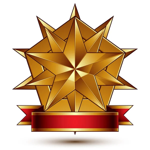 Insignia de símbolo de estrella dorada — Vector de stock