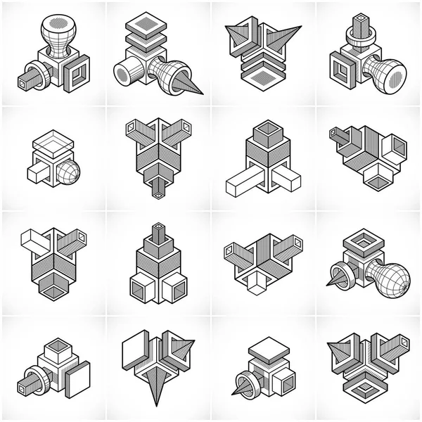 Технические абстрактные геометрические фигуры — стоковый вектор