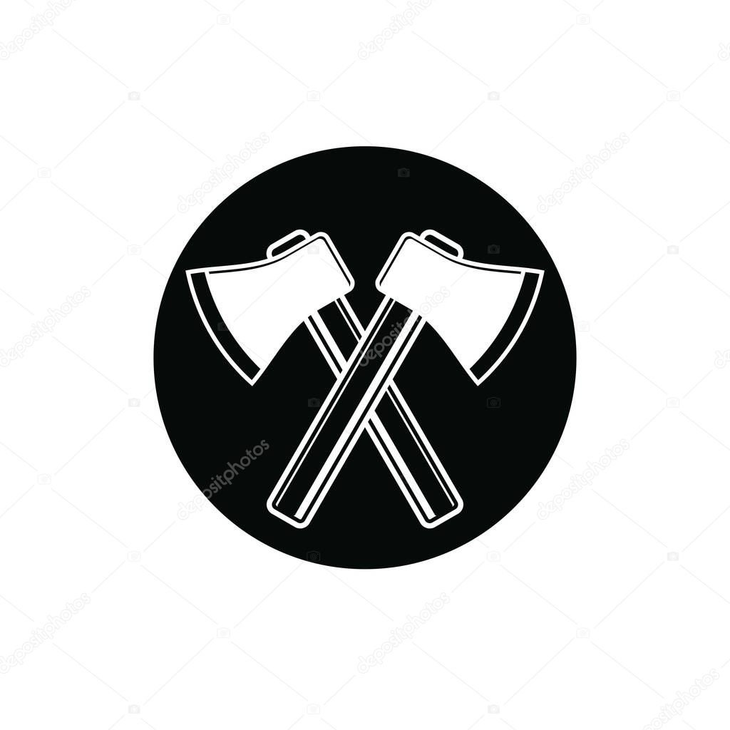 Two axes crossed manufactory logo