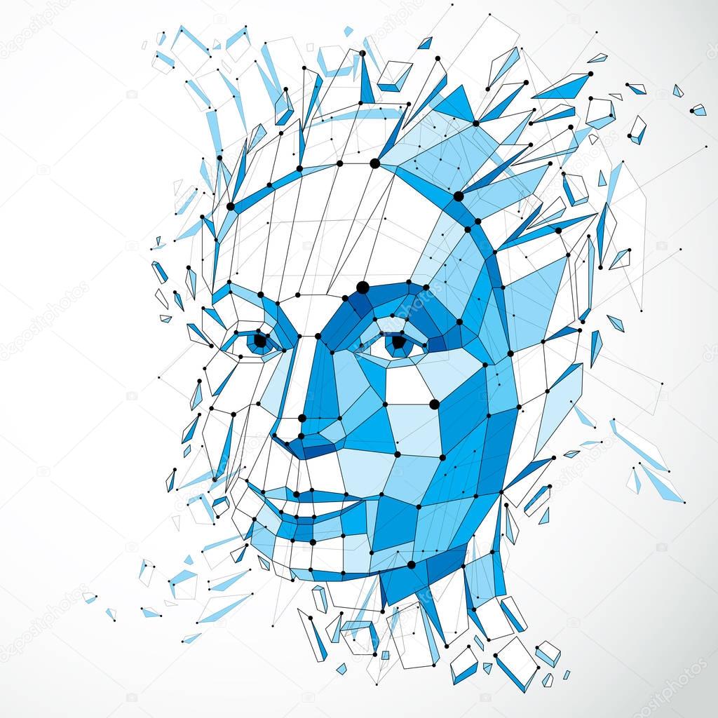 abstract geometric human face 