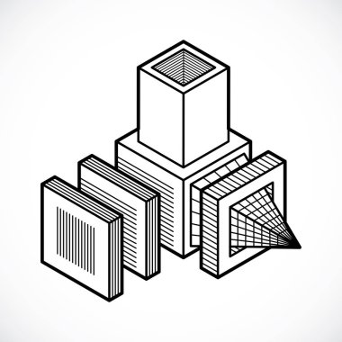 soyut geometrik boyutlu şekli.