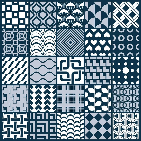 Abstracte naadloze geometrische patronen set — Stockvector