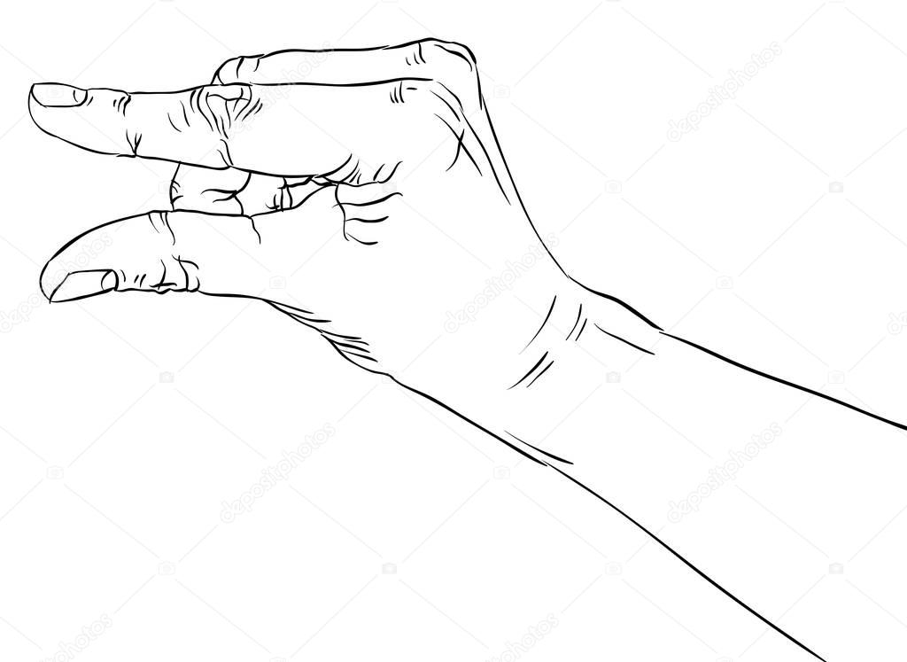 Hand showing small value sign