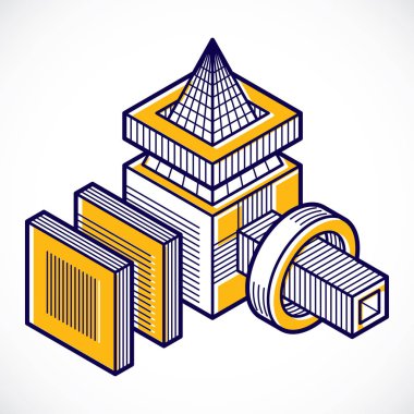 soyut boyutlu küp şekli