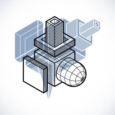 soyut boyutlu küp şekli