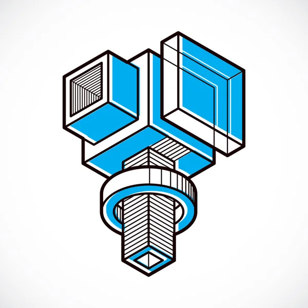 Engineering tre dimensionella konstruktion — Stock vektor