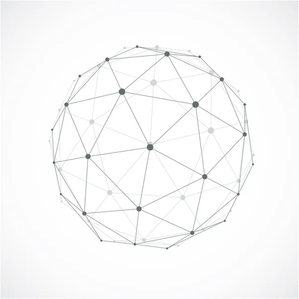 Monochrome dimensional spherical object — Stock Vector