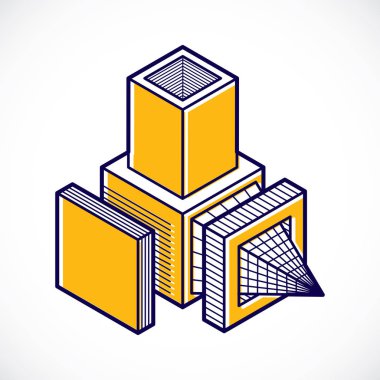 soyut boyutlu küp şekli