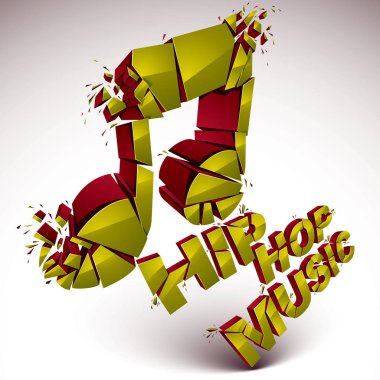 yazıtlar ile parçalanmış Müzik Notası