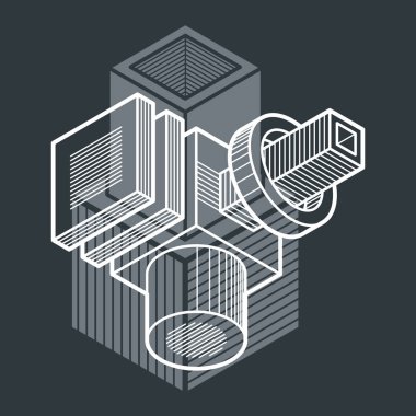 soyut boyutlu küp şekli