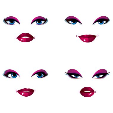 Kadınlar yüz farklı duygular ile ayarla