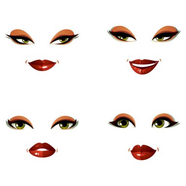 Kadınlar yüz farklı duygular ile ayarla