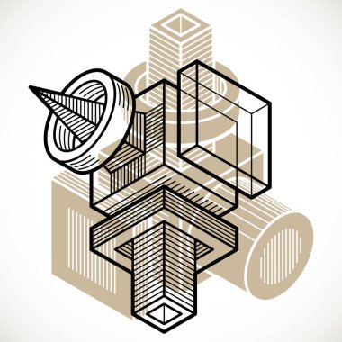 soyut boyutlu küp şekli