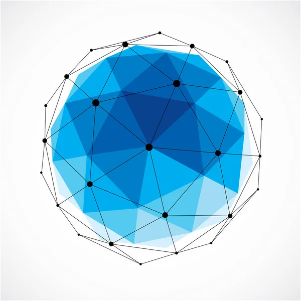 Figura facetada abstracta con líneas y puntos — Archivo Imágenes Vectoriales