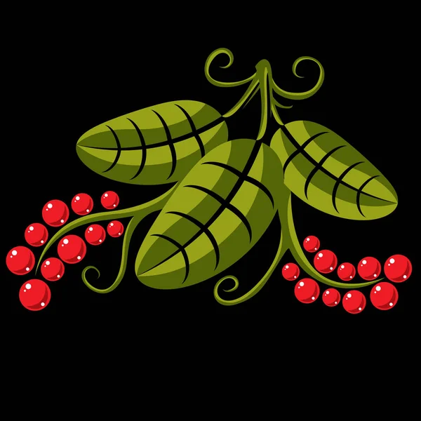 Grüne Blätter mit Samen — Stockvektor