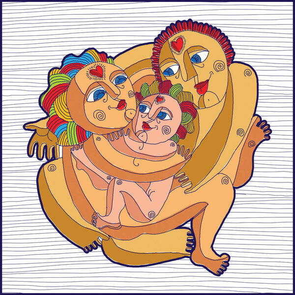 graphic art icon of family 