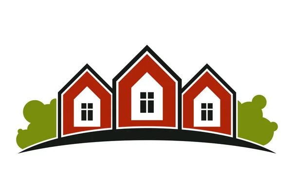 Stylish agency symbol of house — Stock Vector