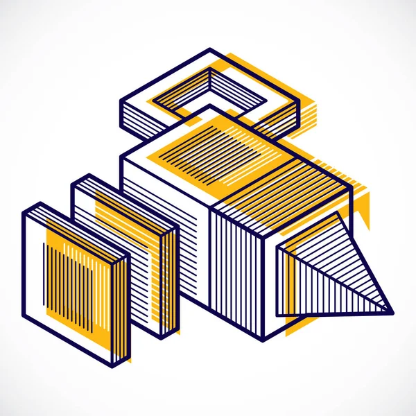 Engenharia forma abstrata de figura poligonal — Vetor de Stock