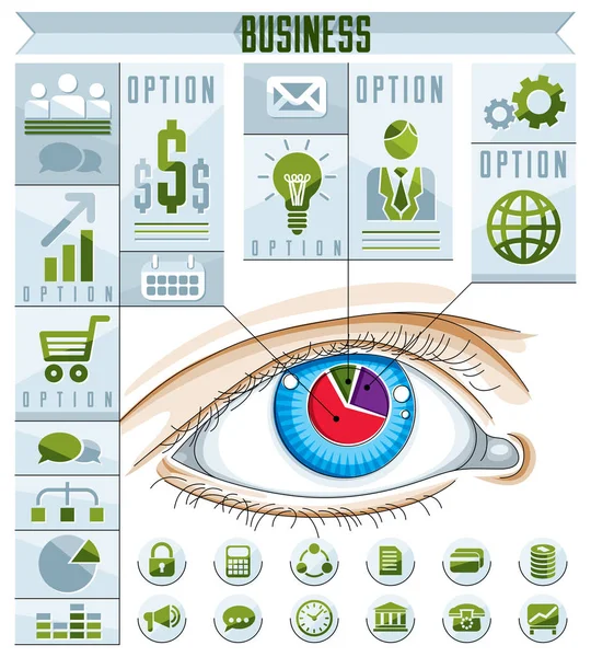 Infographics template of human eye — Stock Vector