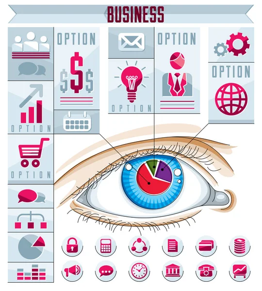 Infographics template of human eye — Stock Vector