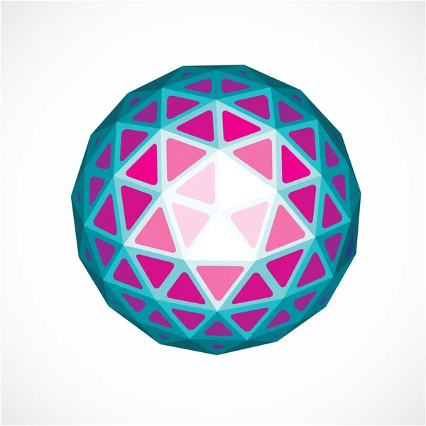 Monochrome dimensional spherical object — Stock Vector